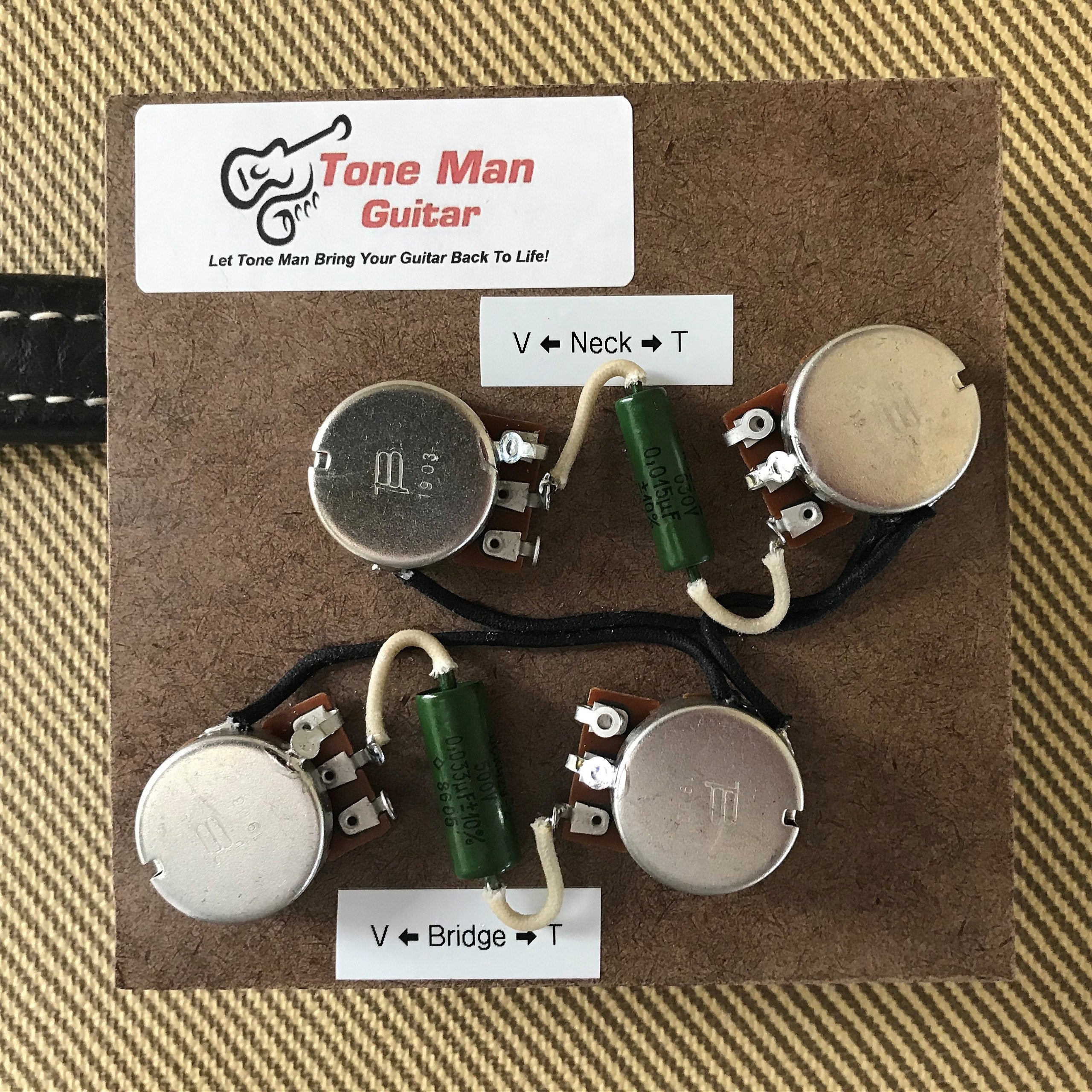 Guitar Upgrade Prebuilt Wiring Kit Gibson Epiphone Les Paul Tone Man
